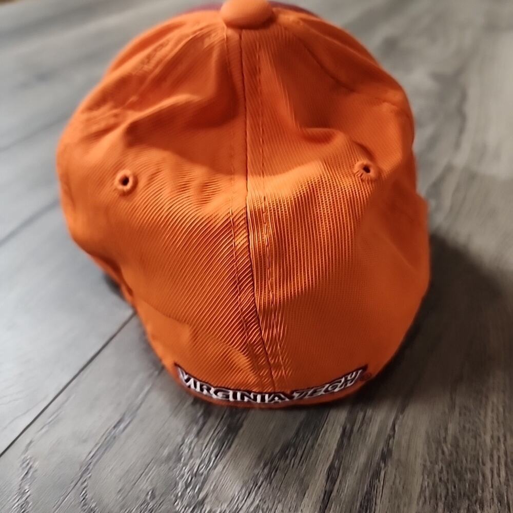 Adidas Virginia Tech Mens Hat Cap One Size Adjustable Red Orange - Picture 3 of 6